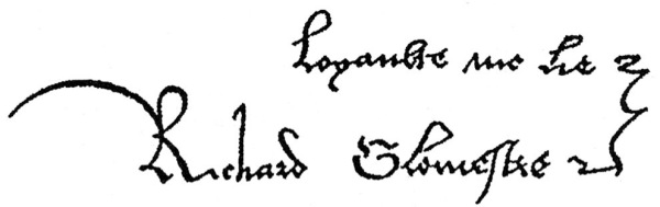 Richard's signature as Duke of Gloucester